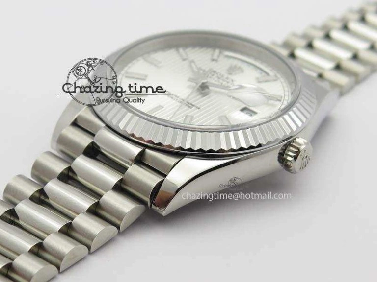 HighPerformance Day-Date 40mm SS 228239 Noob 1:1 Best Edition Textured Silver Dial on SS Bracelet A 3798