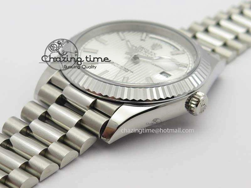 HighPerformance Day-Date 40mm SS 228239 Noob 1:1 Best Edition Textured Silver Dial on SS Bracelet A 3798