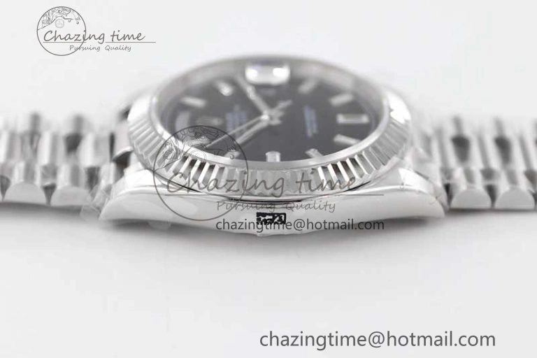 Day Date 40mm SS 904L Steel TWF 1:1 Best Edition Black Crystal Dial on SS Bracelet A Sustainable 2354