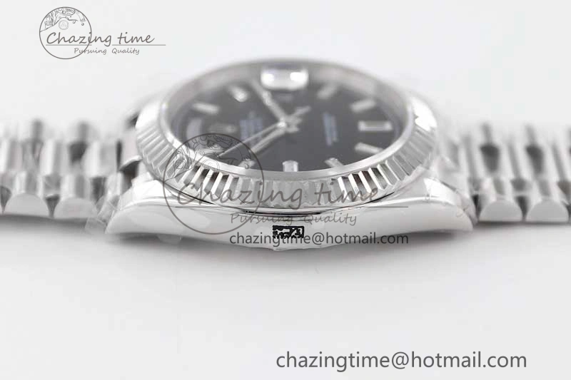 Day Date 40mm SS 904L Steel TWF 1:1 Best Edition Black Crystal Dial on SS Bracelet A Sustainable 2354