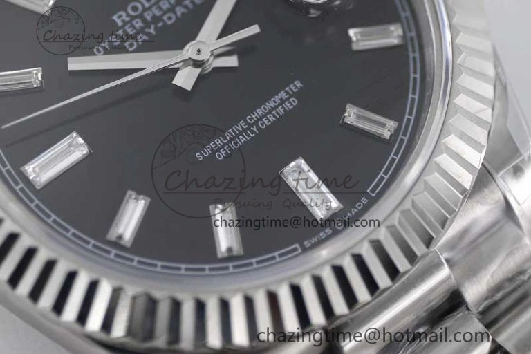 Day Date 40mm SS 904L Steel TWF 1:1 Best Edition Black Crystal Dial on SS Bracelet A Sustainable 2354