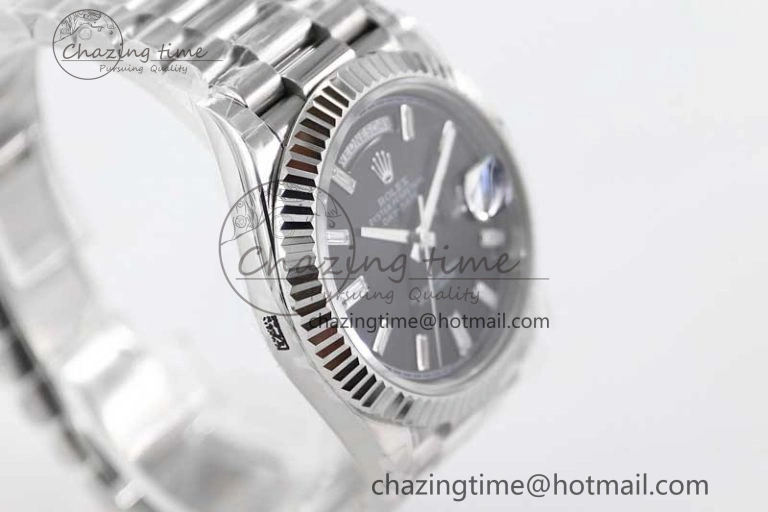 Day Date 40mm SS 904L Steel TWF 1:1 Best Edition Black Crystal Dial on SS Bracelet A Sustainable 2354