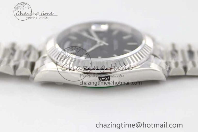 Day Date 40mm SS 904L Steel TWF 1:1 Best Edition Black Dial on SS Bracelet A NewStyle 2363