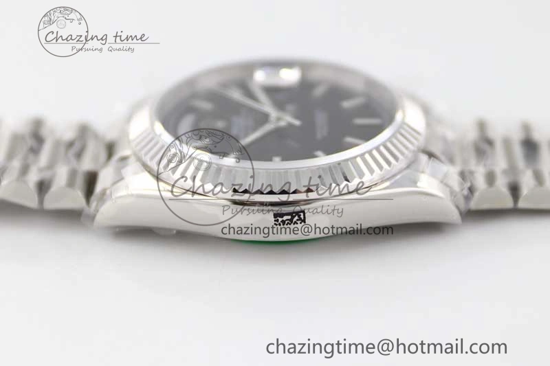 Day Date 40mm SS 904L Steel TWF 1:1 Best Edition Black Dial on SS Bracelet A NewStyle 2363