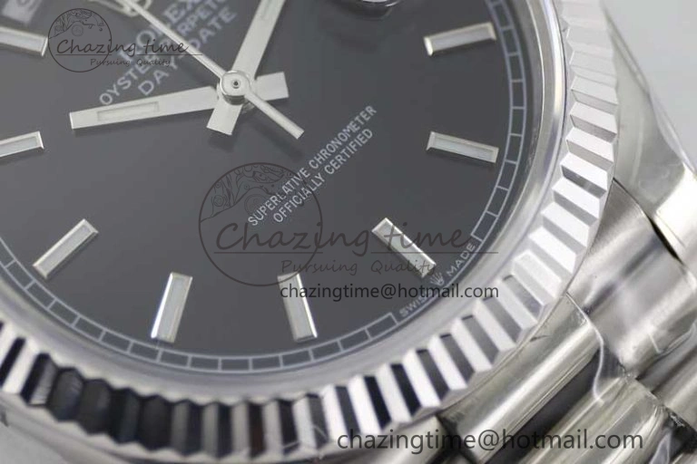 Day Date 40mm SS 904L Steel TWF 1:1 Best Edition Black Dial on SS Bracelet A NewStyle 2363
