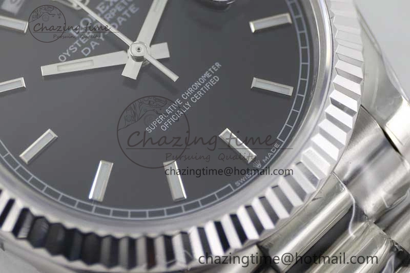 Day Date 40mm SS 904L Steel TWF 1:1 Best Edition Black Dial on SS Bracelet A NewStyle 2363