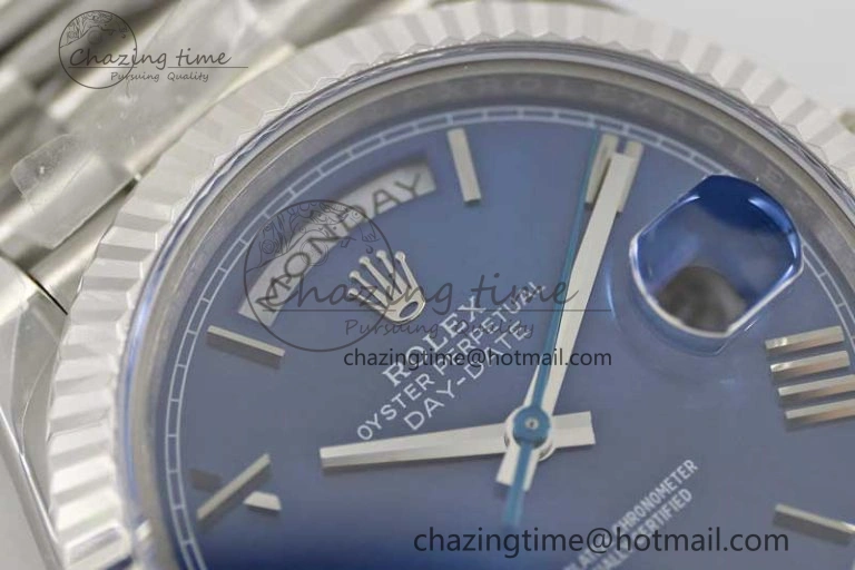 Affordable Day Date 40mm SS 904L Steel TWF 1:1 Best Edition Blue Roman Dial on SS Bracelet A 2367
