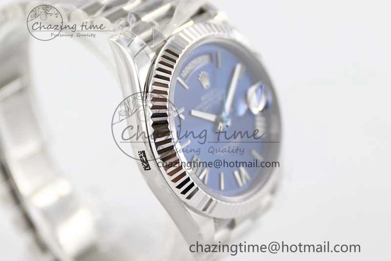 Affordable Day Date 40mm SS 904L Steel TWF 1:1 Best Edition Blue Roman Dial on SS Bracelet A 2367