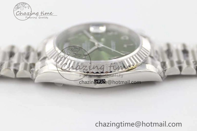 Day Date 40mm SS 904L Steel TWF 1:1 Best Edition Green Arabic Dial on SS Bracelet A Sporty 2365