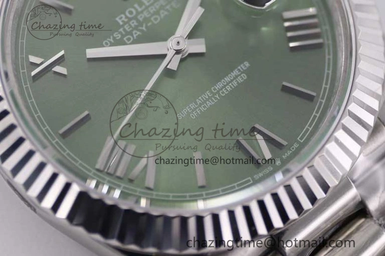 Day Date 40mm SS 904L Steel TWF 1:1 Best Edition Green Roman Dial on SS Bracelet A TimelessDesign 2355