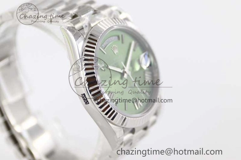 Day Date 40mm SS 904L Steel TWF 1:1 Best Edition Green Roman Dial on SS Bracelet A TimelessDesign 2355