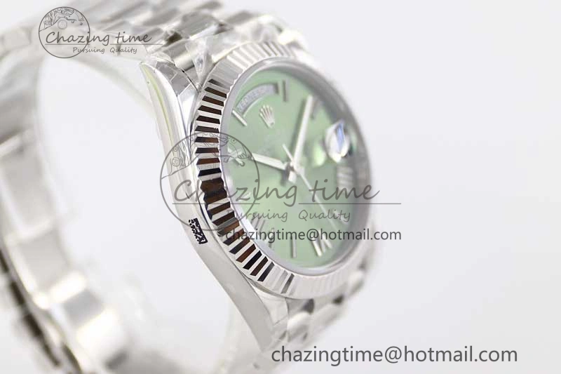 Day Date 40mm SS 904L Steel TWF 1:1 Best Edition Green Roman Dial on SS Bracelet A TimelessDesign 2355