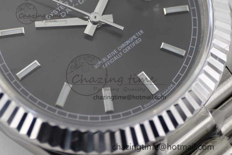 Day Date 40mm SS 904L Steel TWF 1:1 Best Edition Grey Dial on SS Bracelet A Stretchable 2358