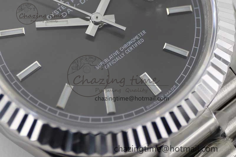 Day Date 40mm SS 904L Steel TWF 1:1 Best Edition Grey Dial on SS Bracelet A Stretchable 2358