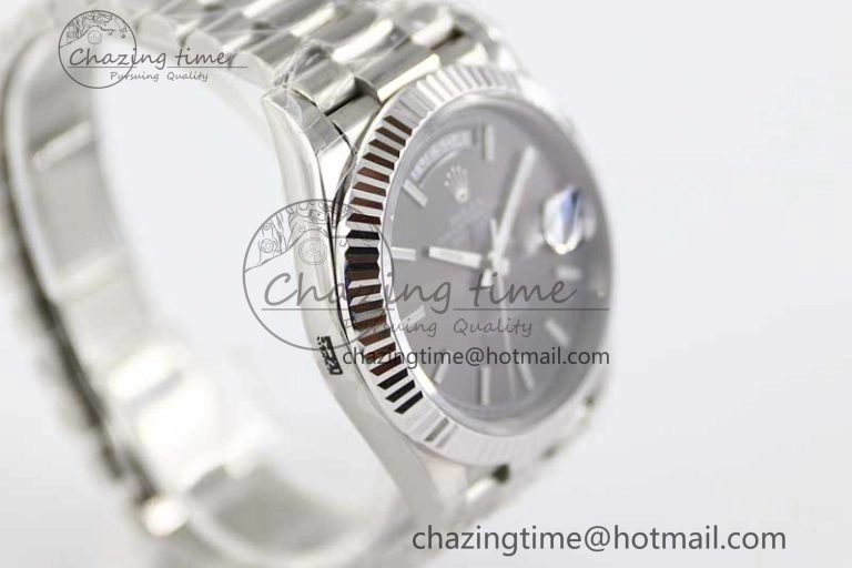 Day Date 40mm SS 904L Steel TWF 1:1 Best Edition Grey Dial on SS Bracelet A Stretchable 2358