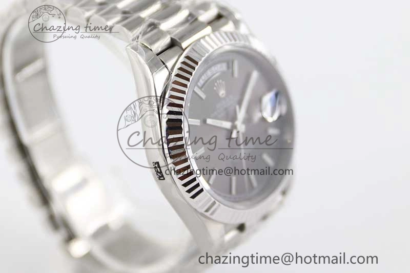 Day Date 40mm SS 904L Steel TWF 1:1 Best Edition Grey Dial on SS Bracelet A Stretchable 2358