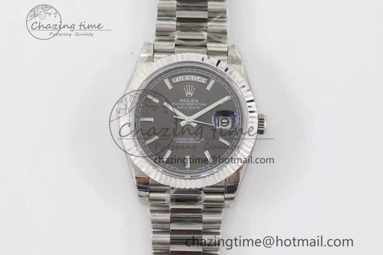 Day Date 40mm SS 904L Steel TWF 1:1 Best Edition Grey Dial on SS Bracelet A Stretchable 2358