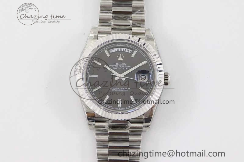Day Date 40mm SS 904L Steel TWF 1:1 Best Edition Grey Dial on SS Bracelet A Stretchable 2358