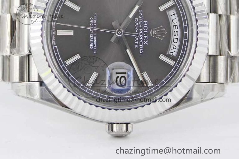 Day Date 40mm SS 904L Steel TWF 1:1 Best Edition Grey Dial on SS Bracelet A Stretchable 2358