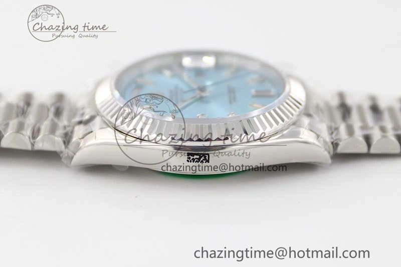 Packable Day Date 40mm SS 904L Steel TWF 1:1 Best Edition ICE Blue Crystal Dial on SS Bracelet A 2364