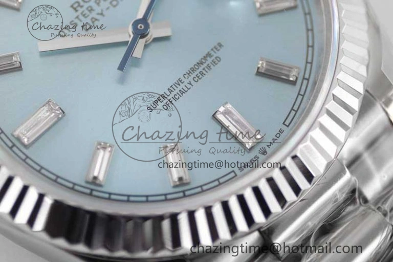 Packable Day Date 40mm SS 904L Steel TWF 1:1 Best Edition ICE Blue Crystal Dial on SS Bracelet A 2364