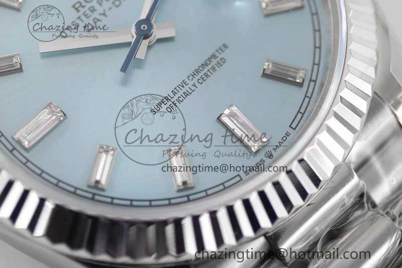 Packable Day Date 40mm SS 904L Steel TWF 1:1 Best Edition ICE Blue Crystal Dial on SS Bracelet A 2364