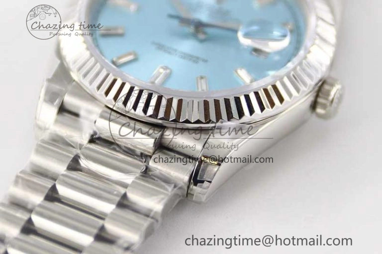 Packable Day Date 40mm SS 904L Steel TWF 1:1 Best Edition ICE Blue Crystal Dial on SS Bracelet A 2364