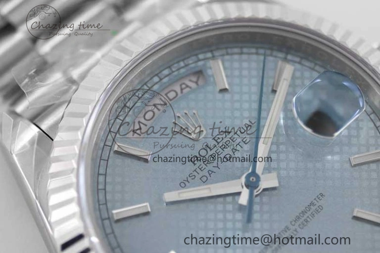 Day Date 40mm SS 904L Steel TWF 1:1 Best Edition Ice Blue Dial on SS Bracelet A Chic 2361