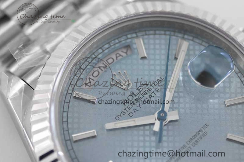 Day Date 40mm SS 904L Steel TWF 1:1 Best Edition Ice Blue Dial on SS Bracelet A Chic 2361