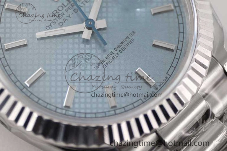 Day Date 40mm SS 904L Steel TWF 1:1 Best Edition Ice Blue Dial on SS Bracelet A Chic 2361