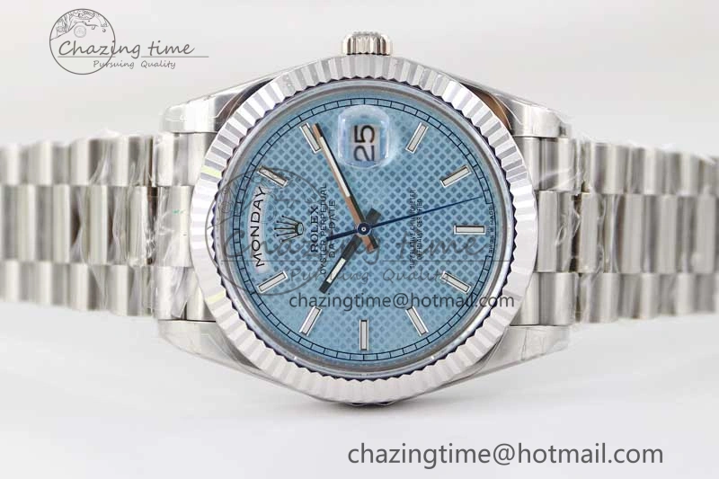 Day Date 40mm SS 904L Steel TWF 1:1 Best Edition Ice Blue Dial on SS Bracelet A Chic 2361