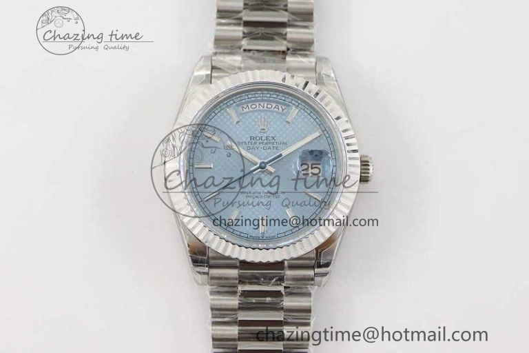 Day Date 40mm SS 904L Steel TWF 1:1 Best Edition Ice Blue Dial on SS Bracelet A Chic 2361