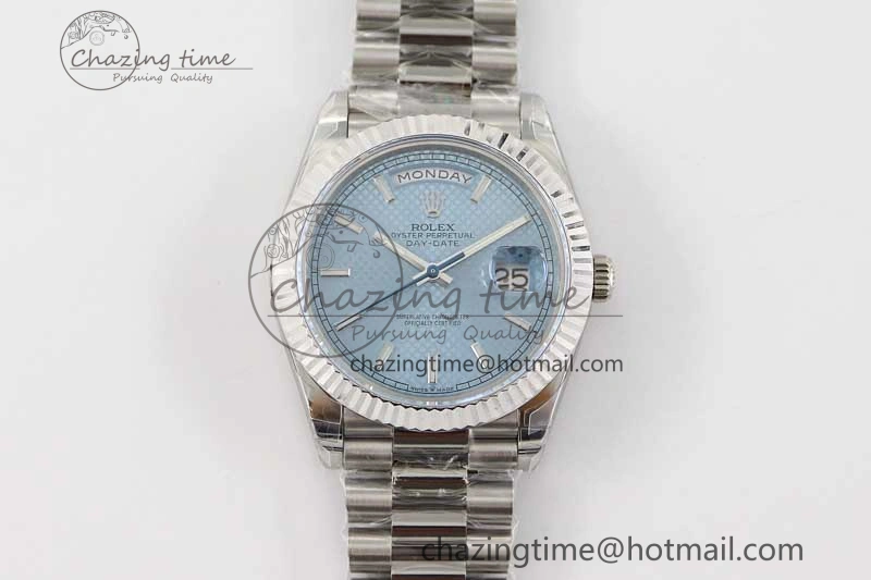 Day Date 40mm SS 904L Steel TWF 1:1 Best Edition Ice Blue Dial on SS Bracelet A Chic 2361