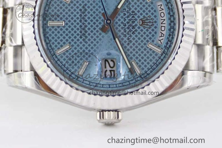 Day Date 40mm SS 904L Steel TWF 1:1 Best Edition Ice Blue Dial on SS Bracelet A Chic 2361