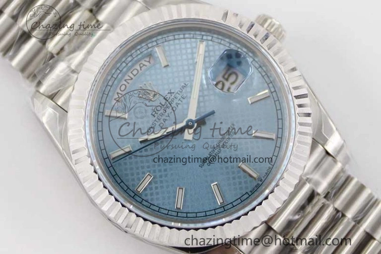 Day Date 40mm SS 904L Steel TWF 1:1 Best Edition Ice Blue Dial on SS Bracelet A Chic 2361
