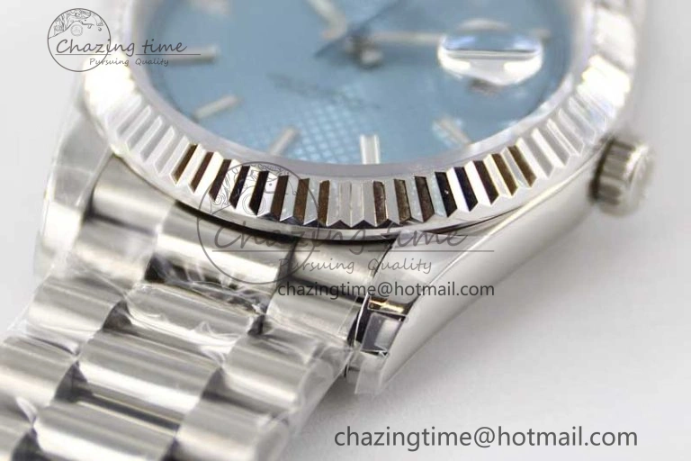 Day Date 40mm SS 904L Steel TWF 1:1 Best Edition Ice Blue Dial on SS Bracelet A Chic 2361