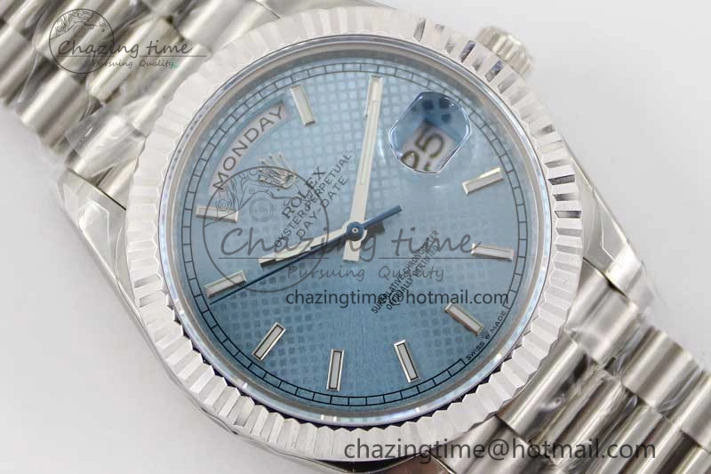 Day Date 40mm SS 904L Steel TWF 1:1 Best Edition Ice Blue Dial on SS Bracelet A Chic 2361