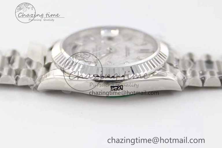 Day Date 40mm SS 904L Steel TWF 1:1 Best Edition Meteorite Crystal Dial on SS Bracelet A Vibrant 2360