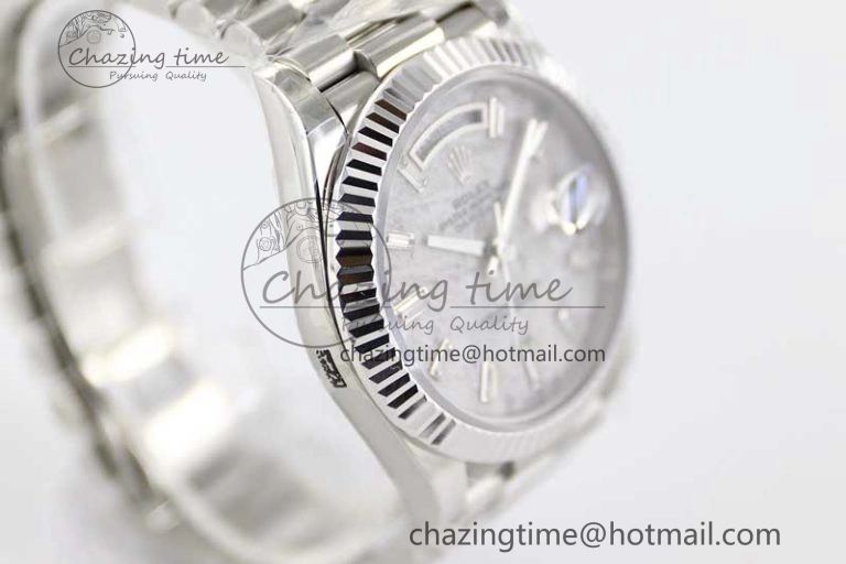 Day Date 40mm SS 904L Steel TWF 1:1 Best Edition Meteorite Crystal Dial on SS Bracelet A Vibrant 2360