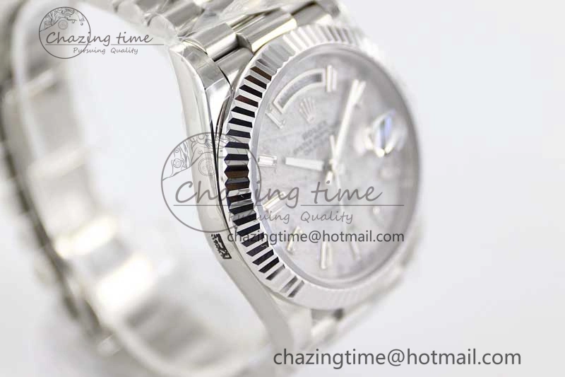 Day Date 40mm SS 904L Steel TWF 1:1 Best Edition Meteorite Crystal Dial on SS Bracelet A Vibrant 2360