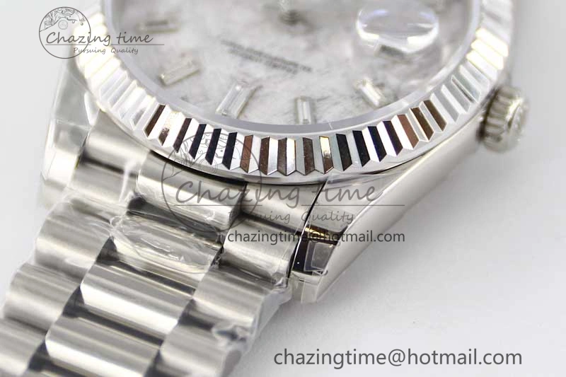 Day Date 40mm SS 904L Steel TWF 1:1 Best Edition Meteorite Crystal Dial on SS Bracelet A Vibrant 2360