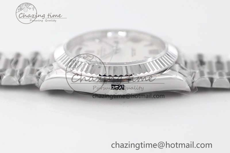 FlexibleFit Day Date 40mm SS 904L Steel TWF 1:1 Best Edition White Roman Dial on SS Bracelet A 2353