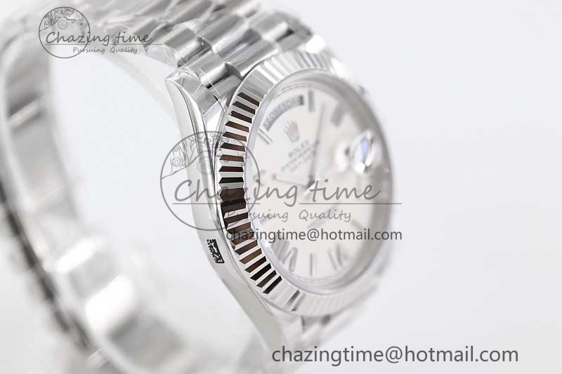 FlexibleFit Day Date 40mm SS 904L Steel TWF 1:1 Best Edition White Roman Dial on SS Bracelet A 2353