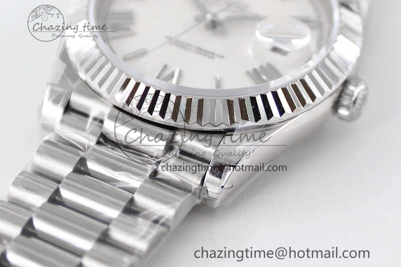 FlexibleFit Day Date 40mm SS 904L Steel TWF 1:1 Best Edition White Roman Dial on SS Bracelet A 2353