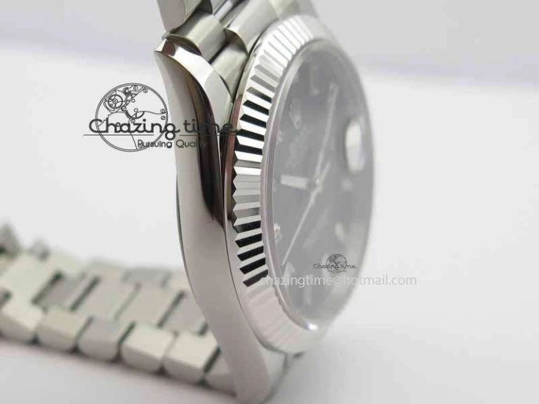 Day Date 40mm SS BP Maker Best Edition Black Dial Diamond Markers On SS Bracelet A Colorful 3691