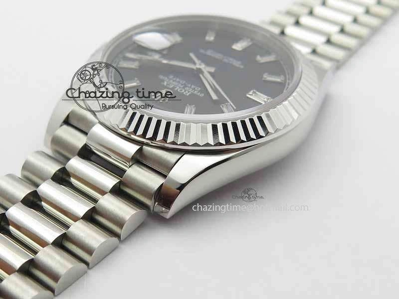 Sophisticated Day Date 40mm SS BP Maker Best Edition Black Dial Diamond Markers On SS Bracelet ETA 3692