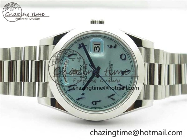 Day Date 40mm SS BP Maker Best Edition Blue Dial Arabic Markers On SS Bracelet A Colorful 2887
