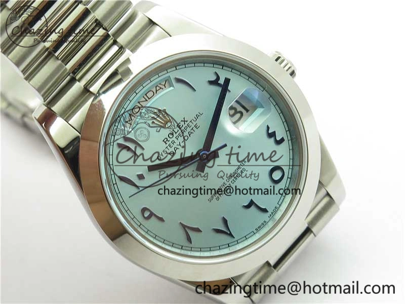 Day Date 40mm SS BP Maker Best Edition Blue Dial Arabic Markers On SS Bracelet A Colorful 2887