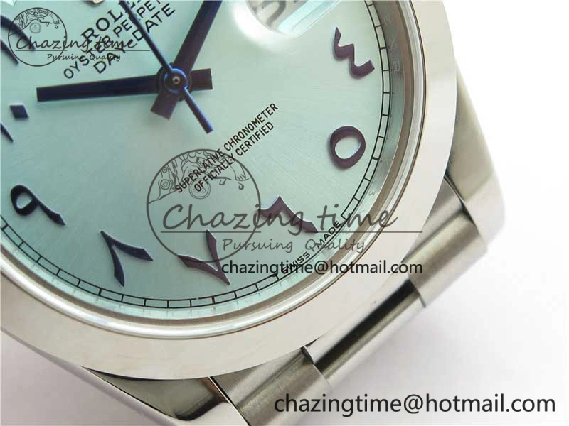 Day Date 40mm SS BP Maker Best Edition Blue Dial Arabic Markers On SS Bracelet A Colorful 2887