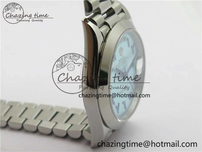 Day Date 40mm SS BP Maker Best Edition Blue Dial Arabic Markers On SS Bracelet A Colorful 2887